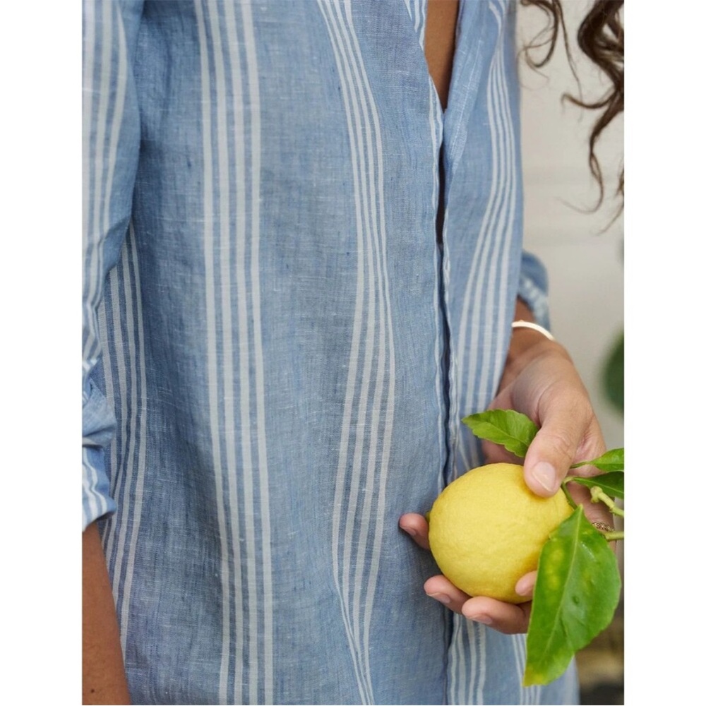 Frank & Eileen Hunter Classic Linen Shirtdress small - Picture 2 of 9